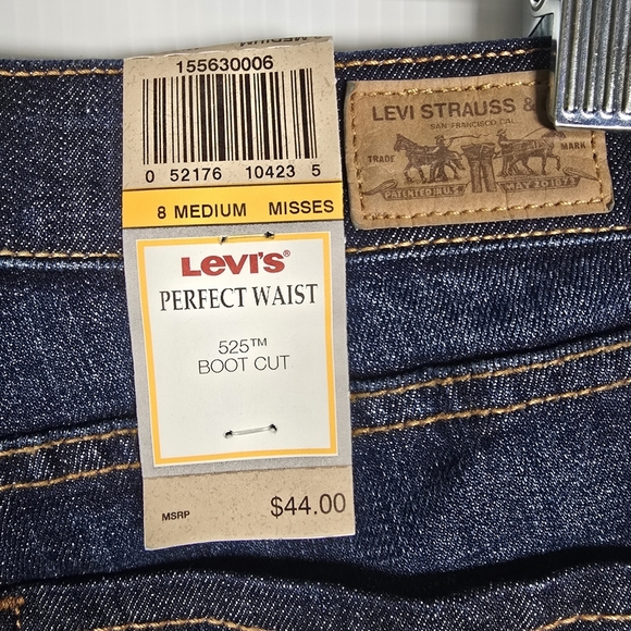 NWT Levis Jeans Womens Blue 525 Perfect Waist Bootcut Elastic Waist Stretch 8M - Picture 10 of 13